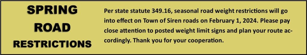 Town of Siren – Siren, Wisconsin – Burnett County